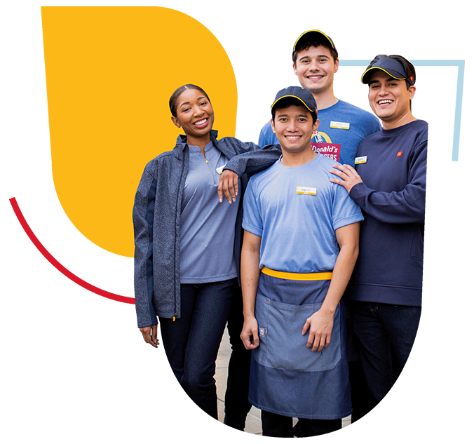 mcdonalds employees smiling group photo